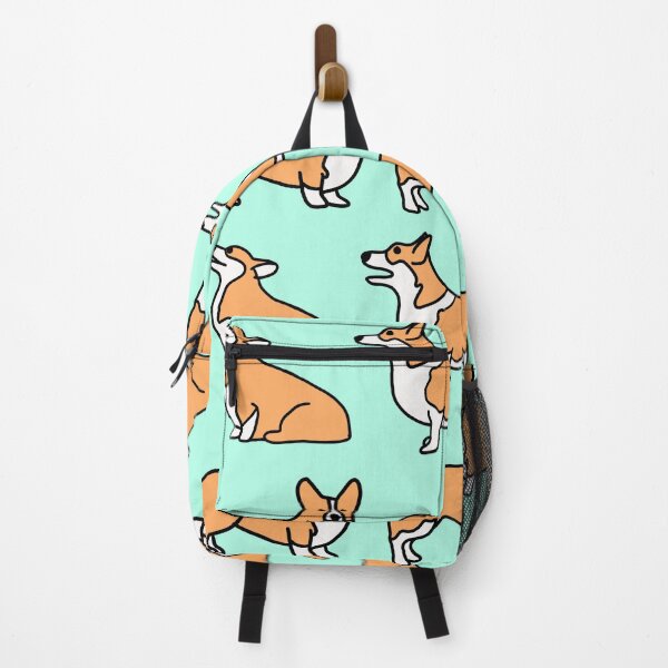 Item preview, Cute Corgi Pattern with Teal Background designed and sold by WildeandCo.