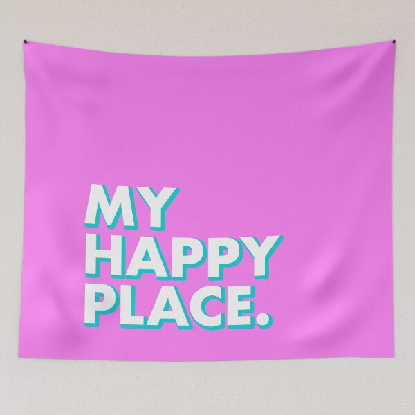 Item preview, MY HAPPY PLACE in pink designed and sold by SquareClub.