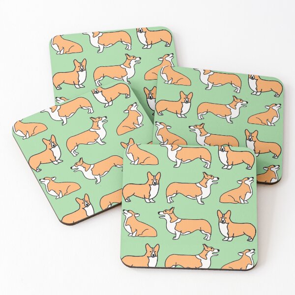 Item preview, Cute Corgi Pattern with Green Background designed and sold by WildeandCo.