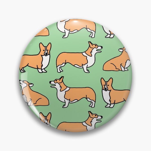 Item preview, Cute Corgi Pattern with Green Background designed and sold by WildeandCo.