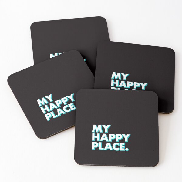 Item preview, MY HAPPY PLACE in black designed and sold by SquareClub.