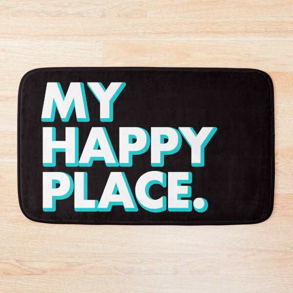 Item preview, MY HAPPY PLACE in black designed and sold by SquareClub.