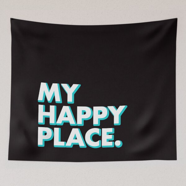 Item preview, MY HAPPY PLACE in black designed and sold by SquareClub.