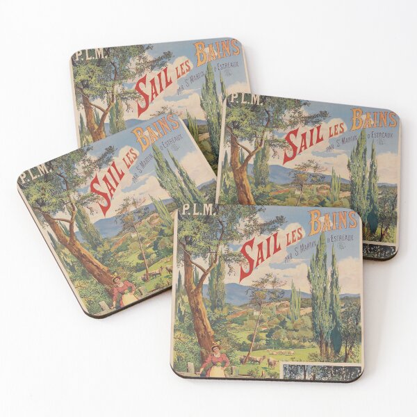 Item preview, PLM Sail les Bains vintage travel poster designed and sold by stickart-marek.