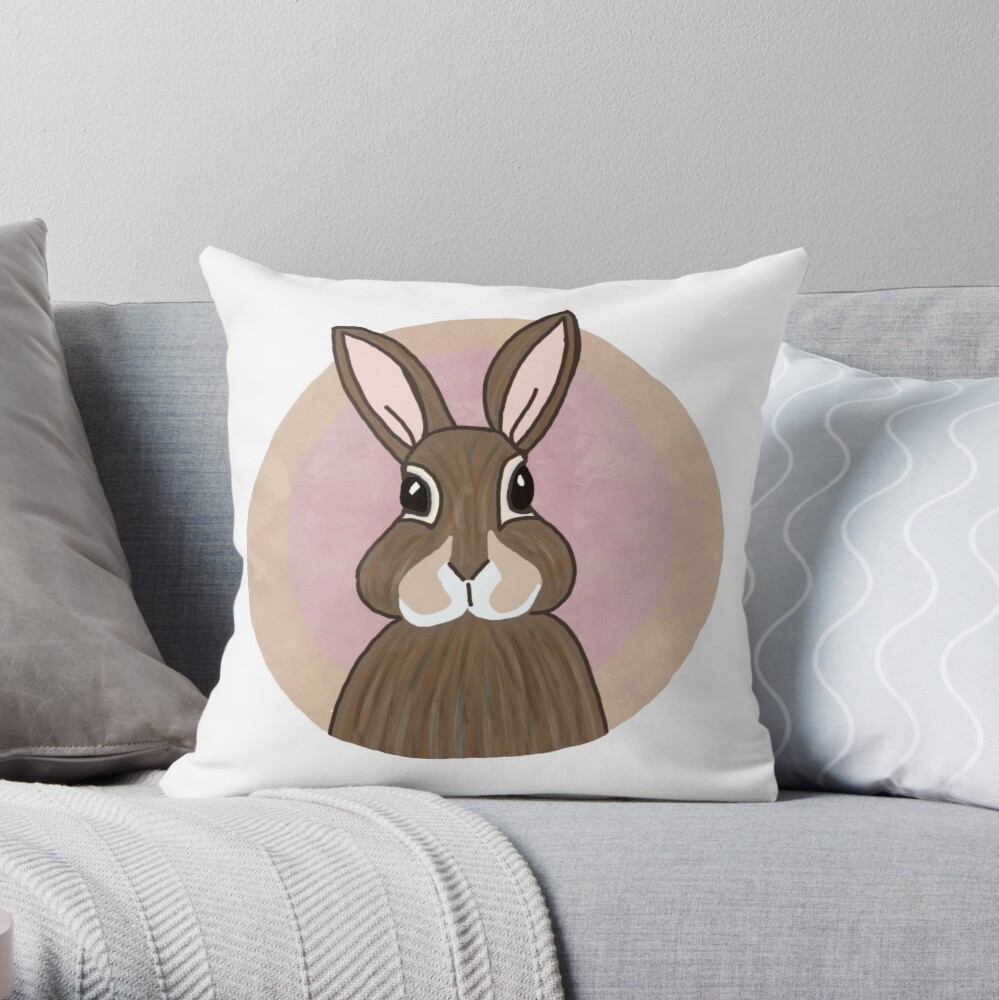 rabbit throw pillow