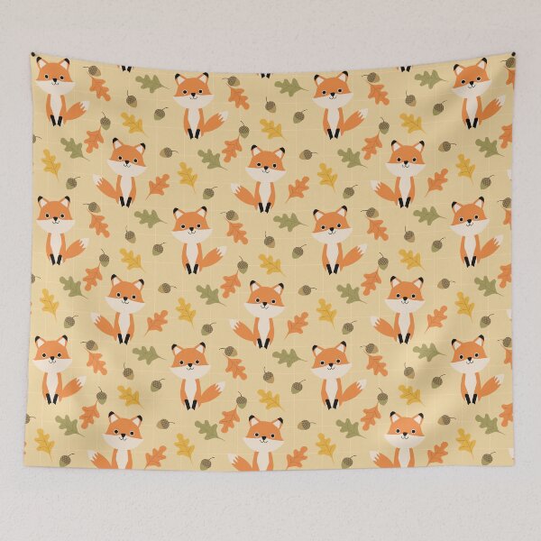 Item preview, fox autumn acorn leaves background designed and sold by TheSimpleMan.
