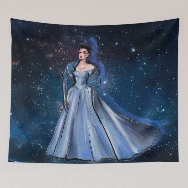 Item preview, Judy actress vestido azul vintage designed and sold by PG Illustration.
