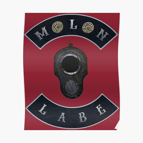 Molon Labe in Rockers with M1911 Colt 45 with Independence Red Background Poster