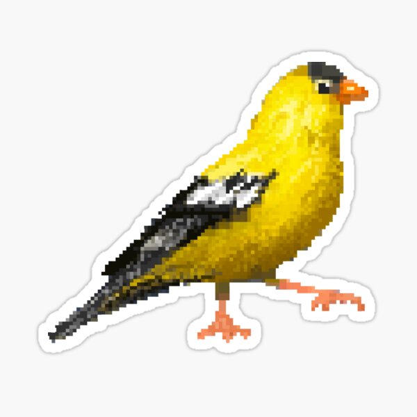 Pixel Goldfinch Sticker