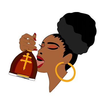 If I Dusse so Myself, Afro Woman, black woman, Gold Hoops, Black girl,  African American, Vinyl Sticker, Matte Sticker, Hennessy, Henny, Alcohol,  Dusse Sticker for Sale by GoldHoopsStudio