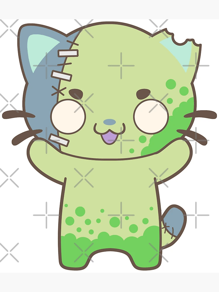 Zombie Cat Magnet for Sale by pai-thagoras
