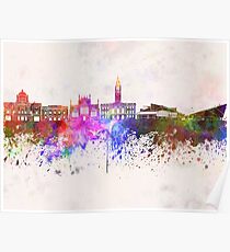 Kingston Upon Hull skyline in watercolor background Poster