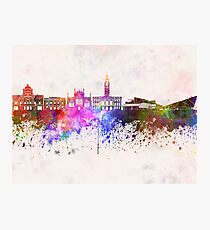 Kingston Upon Hull skyline in watercolor background Photographic Print