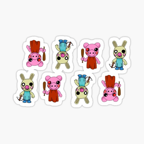 Piggy Roblox Bunny Stickers Redbubble - roblox piggy bunny plushie