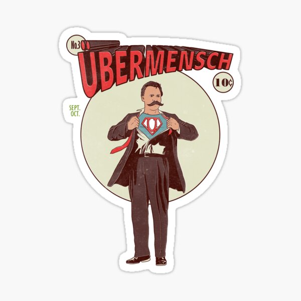 Friedrich Nietzsche, sticker uberman Übermensch cartoon