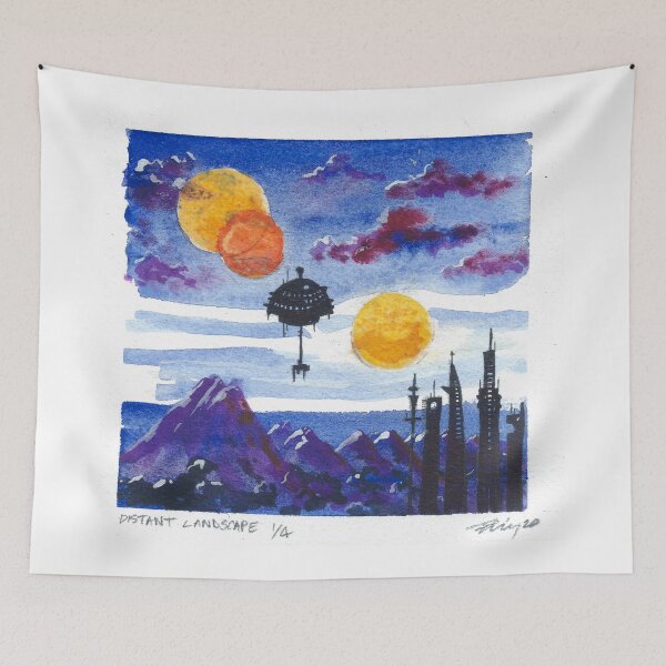 Item preview, A Distant Landscape Watercolor#1 designed and sold by BreonBliss.