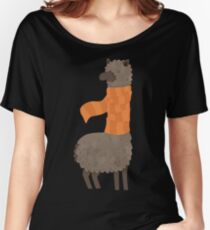 Llama In A Scarf Keeping Warm Women's Relaxed Fit T-Shirt