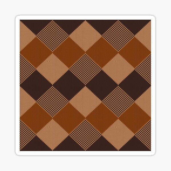 Natural Brown Tan Auburn Black Knit Style Design for Apparel and Accessories Sticker
