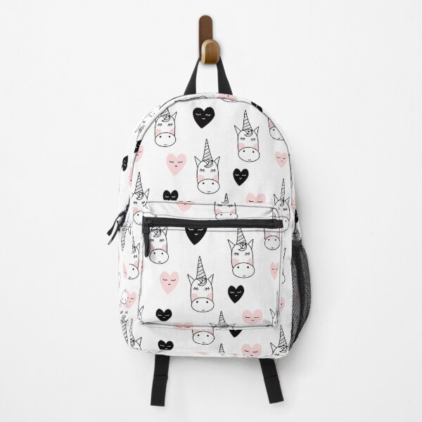 Item preview, Lovely Unicorns and Hearts - Pink, Black, Grey / Gray designed and sold by Pink Pineapple Works.
