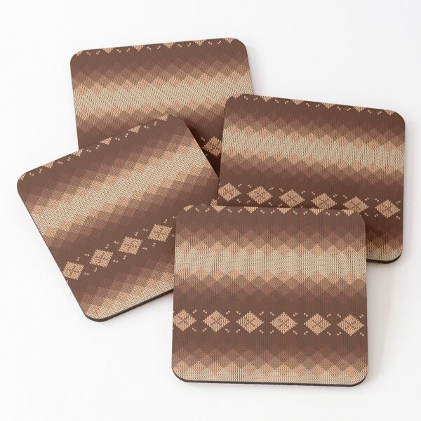 Item preview, Natural Brown Tan Diamond Knit Style Design for Apparel and Accessories designed and sold by inquestyle.