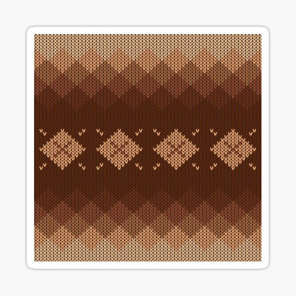 Natural Brown Tan Diamond Knit Style Design for Apparel and Accessories Sticker