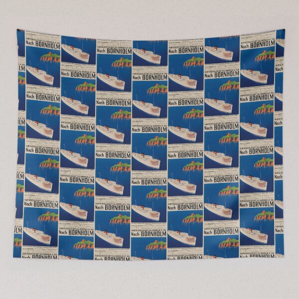 Item preview, Nach Bornholm vintage travel poster designed and sold by stickart-marek.