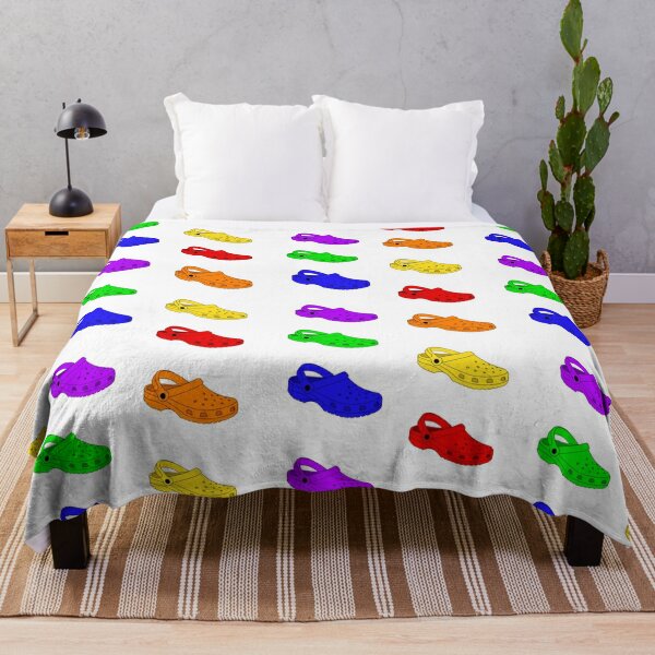 Rainbow Crocs Pack Throw Blanket