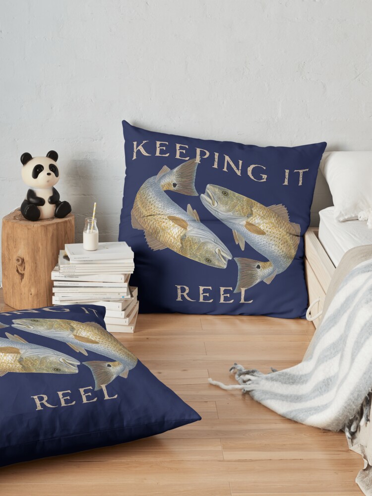 Alternate view of Keeping it Reel Redfish Design Floor Pillow