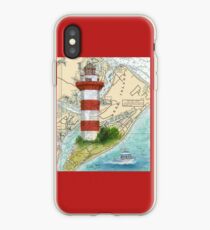 Hilton Head Lighthouse SC Nautical Chart Peek iPhone Case