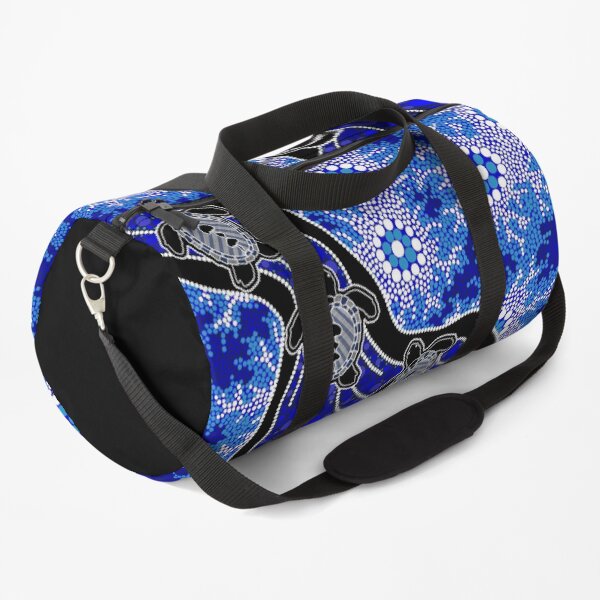 Authentic Aboriginal Art - Baby Sea Turtles Duffle Bag
