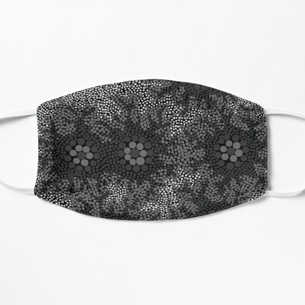 Aboriginal Art Authentic - Waterhole Dreaming B&W Flat Mask