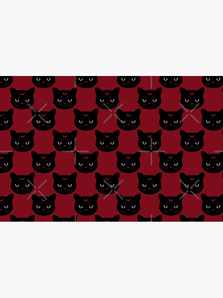 witchy cat (black on red) by quinnhopp