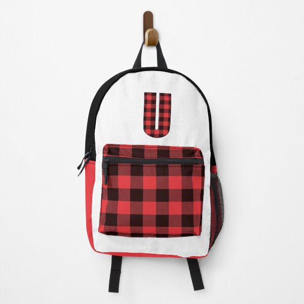Item preview, Letter U Monogram Red and Black Buffalo Plaid/Check designed and sold by Gsallicat.