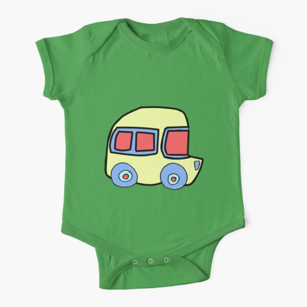 Yellow Bus - By Beatrice Ajayi Short Sleeve Baby One-Piece