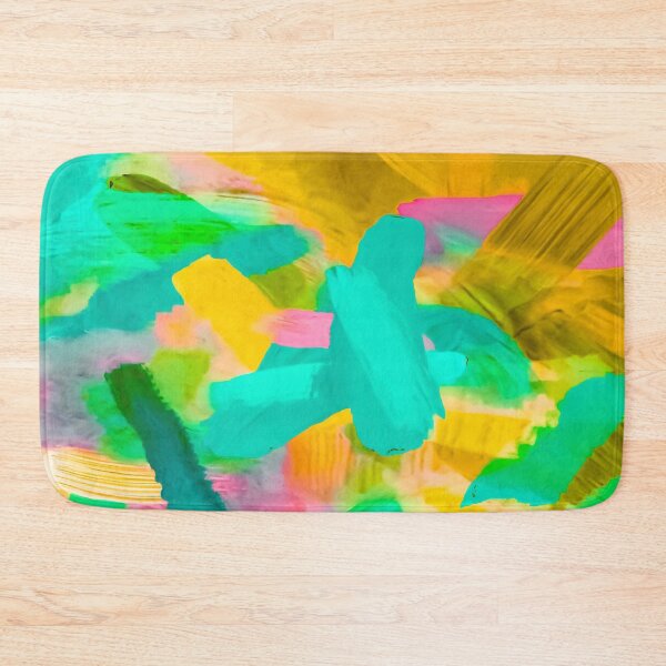 Item preview, splash painting texture abstract background in blue yellow pink designed and sold by Mrvell.