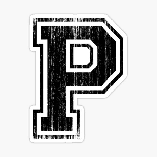 P - Typography (Black) - Letter P - Sticker