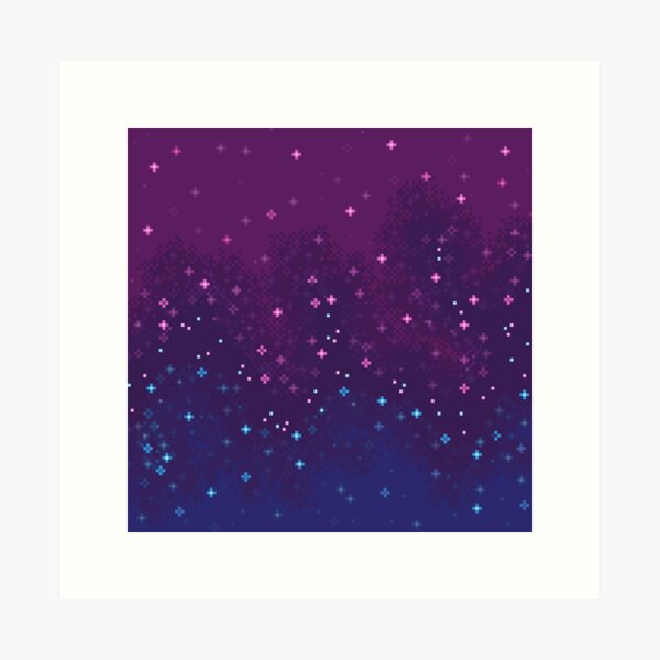Bi Pride Flag Galaxy (8bit) Art Print