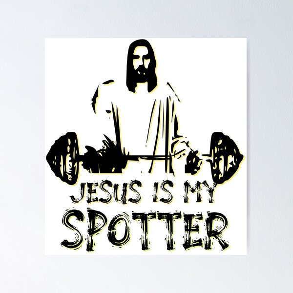 Gym Banner Jesus is My Spotter with Barbell and Lifting Belt Best Fitness  Gifts – Style My Pride