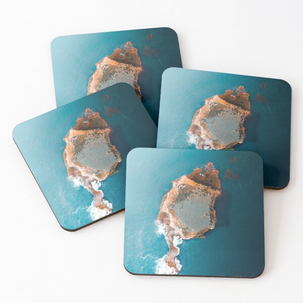 Item preview, Waves Washing Over Rock Formation in Blue Water Wall Art Photo Inspiration designed and sold by judahgrubb.