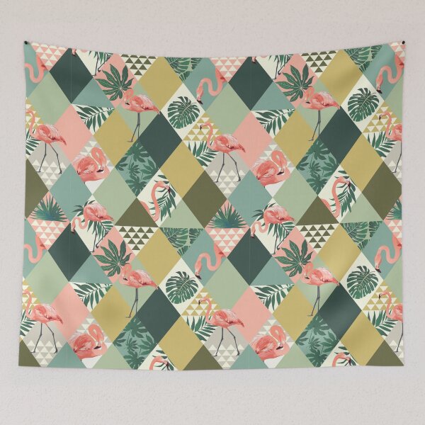 Item preview, flamingo tropical abstract triangle background designed and sold by TheSimpleMan.