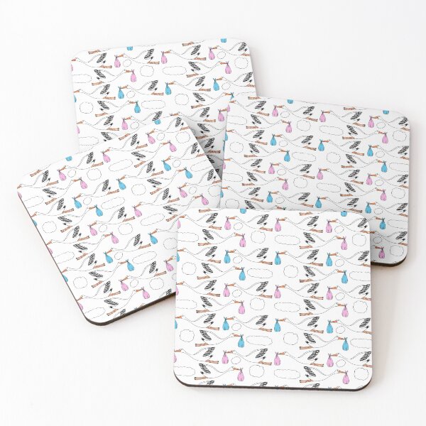 Item preview, Stork and Baby || New Baby || Bird Pattern || Boy || Girl designed and sold by Hilary Leslie.
