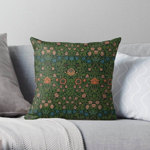 Violet and Columbine by William Morris, 1883 Throw Pillow