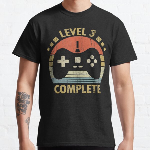 3rd Wedding Anniversary Gift - Level 3 Complete Video Gamer Classic T-Shirt
