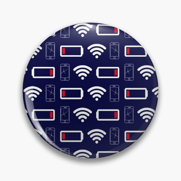 Item preview, Geek Blue Patterns Design, Funny Blue Broken Screen Low Battery Wi-Fi Disaster Gift designed and sold by PrintOfi.