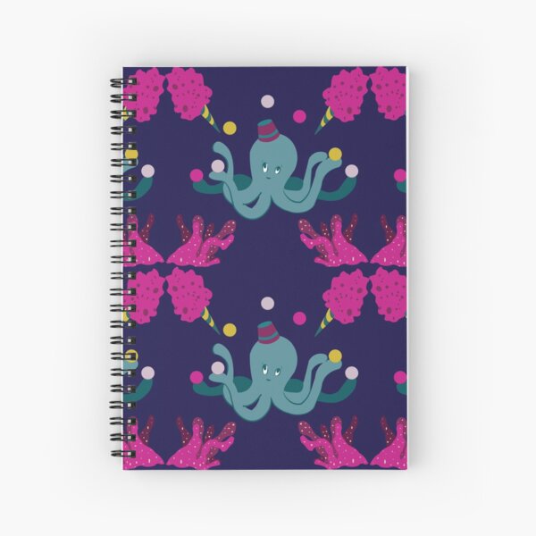 Octopus circus pattern1 Spiral Notebook