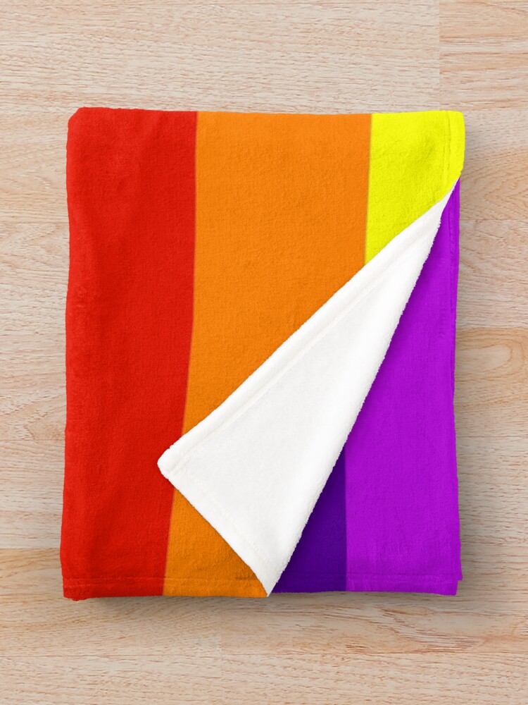 "PLAIN SOLID NEON FLUORESCENT RAINBOW STRIPES 7 COLORS " Throw Blanket