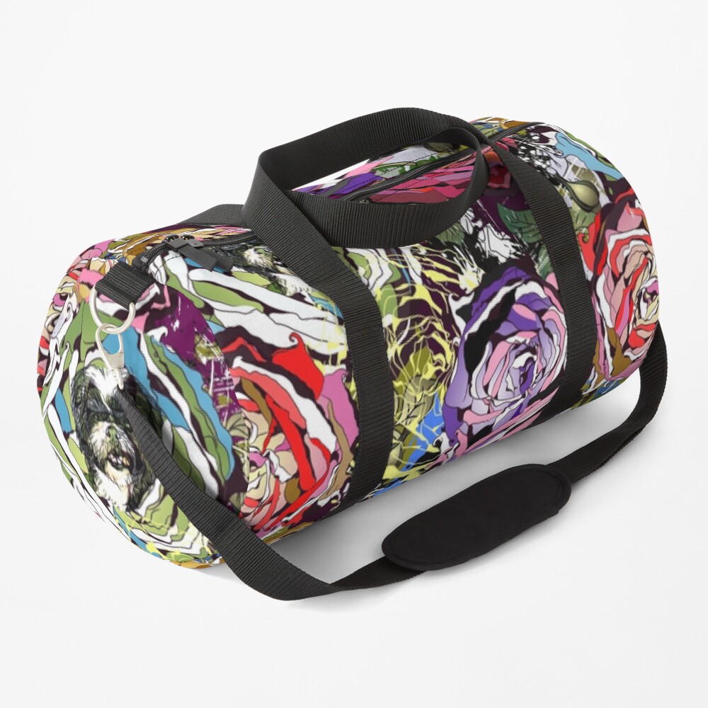 Miss Carmella in the Roses Duffle Bag