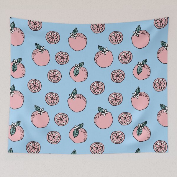 Item preview, Grapefruits over blue designed and sold by katiesauter.