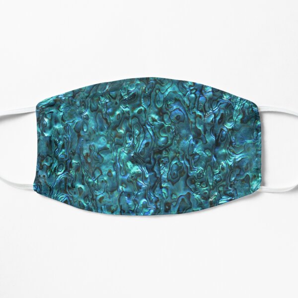 Abalone Shell | Paua Shell | Seashell Patterns | Sea Shells | Cyan Blue Tint | Flat Mask