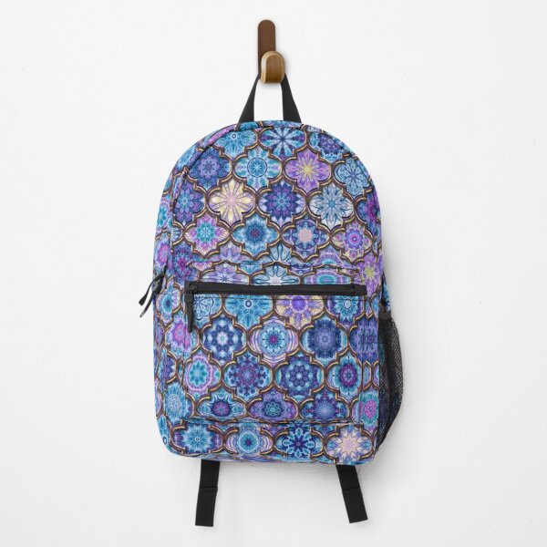 Item preview, Moroccan Tile Pattern, Blue, purple designed and sold by Red Witch Art.